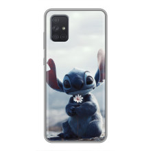 Чохол з малюнком Стіч для Samsung Galaxy A72 – Стіч з квіткою