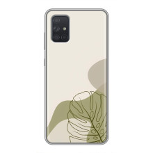 Силиконовый чехол с принтом в цветах на Samsung Galaxy A72 – Монстера зелёная