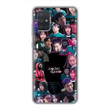 Чехол Гра в кальмара для Samsung Galaxy A72 – Коллаж игры кальмара