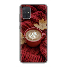 Чехол с уникальным дизайном «Осень с кофе» для Samsung Galaxy A72 – Кофе на пледе