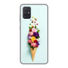 Чехлы с тематикой "ЦВЕТЫ" на Samsung Galaxy A72 (Цветок-мороженное)