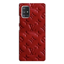 Текстурный Чехол Louis Vuitton для Самсунг Галакси А72 (Красный ЛВ)