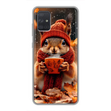Печатный чехол «Зверята с кофе» для Samsung Galaxy A72 – Белка с кофе