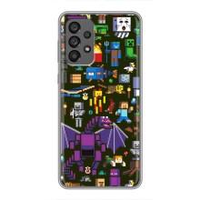 Чехол Майнкрафт на Samsung Galaxy A73 (5G) (AlphaPrint) Minecraft (Коллаж Майнкрафт)