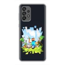 Чехол Майнкрафт на Samsung Galaxy A73 (5G) (AlphaPrint) Minecraft (персонажи Minecraft)