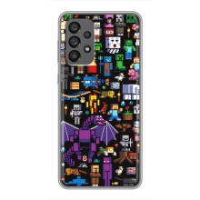 Чехол майнкрафт для Samsung Galaxy A73 (5G) (Все персонажи)