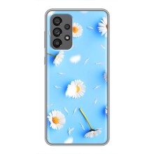 Чехол с Цветами для Samsung Galaxy A73 (5G) (ромашки на голубом)