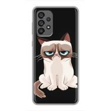 Чехол с принтом для Samsung Galaxy A73 (5G) (AlphaPrint) Модные коты (Грустный кот)