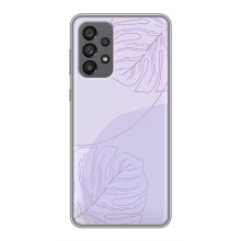 Чохол квітковий дизайн для Samsung Galaxy A73 (5G) – Монстера фіолетова