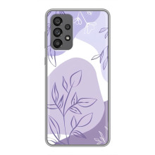 Силиконовый чехол с принтом в цветах на Samsung Galaxy A73 (5G) – Фиолетовый дизайн