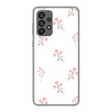 Чехол с розовым рисунком для Samsung Galaxy A73 (5G) (Розовые цветы)