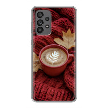 Чехол с уникальным дизайном «Осень с кофе» для Samsung Galaxy A73 (5G) – Кофе на пледе