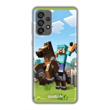 Чехлы для Samsung Galaxy A73 (5G) (Персонажи Майн Крафт) – На коне