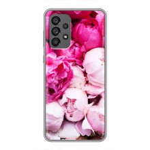 Силиконовый бампер с принтом (цветочки) на Самсунг Галакси 73 (5G) (Пионы)