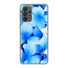 Силиконовый бампер с принтом (цветочки) на Самсунг Галакси 73 (5G) (Синие цветы)