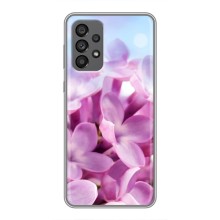 Силиконовый бампер с принтом (цветочки) на Самсунг Галакси 73 (5G) (Сиреневые цветы)