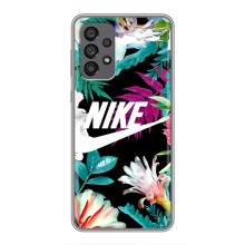 Силиконовый Чехол на Samsung Galaxy A73 (5G) с картинкой Nike (Цветочный Nike)