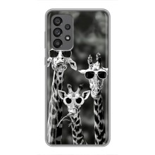 Силиконовый чехол с КАРТИНКАМИ лето для Samsung Galaxy A73 (5G) (AlphaPrint) (Жирафы в очках)