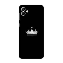 Чехол (Корона на чёрном фоне) для Самсунг Ф04 – Белая корона