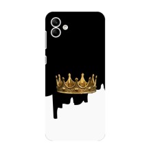 Чехол (Корона на чёрном фоне) для Самсунг Ф04 – Золотая корона