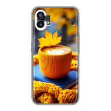 Чехол с уникальным дизайном «Осень с кофе» для Samsung Galaxy F07 – Кофе с жёлтым