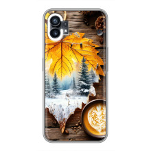 Чехол с уникальным дизайном «Осень с кофе» для Samsung Galaxy F07 – Осенне-зимнее кофе