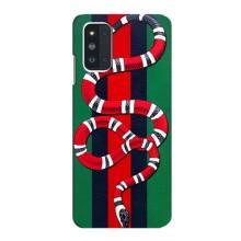 Чехлы ГУЧЧИ для Самсунг Ф52 (AlphaPrint) (Gucci змия)
