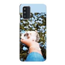 Чехлы с изображением разных животных для Samsung Galaxy F52 5G (E526) (Ежик на руках)
