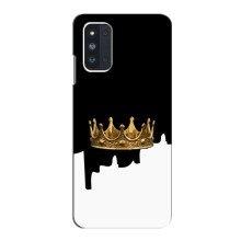 Чохол (Корона на чорному фоні) для Самсунг Ф52 – Золота корона