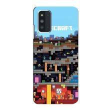 Чехол Майнкрафт на Samsung Galaxy F52 5G (E526) (AlphaPrint) Minecraft (фон Minecraft)
