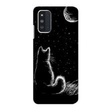 Чохол з принтом для Samsung Galaxy F52 5G (E526) (AlphaPrint) Модні коти (Котик і місяць)