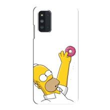 Чехол с Симпсонами для Samsung Galaxy F52 5G (E526) (VPrint) (Гомер с пончиком)