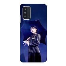 Чехлы Венсдей на Samsung Galaxy F52 5G (E526) Уэнсдей (AlphaPrint) (Уэнздей с зонтом)