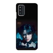 Чехлы Венсдей на Samsung Galaxy F52 5G (E526) Уэнсдей (AlphaPrint) (взгляд Уэнздей)