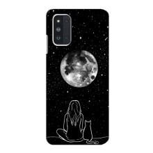 Чехол с рисунком кот на Samsung Galaxy F52 5G (E526) – Девушка с котом