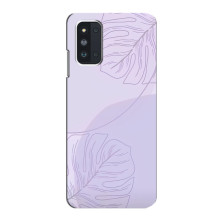 Чехол цветочный дизайн для Samsung Galaxy F52 5G (E526) – Монстера фиолетовая
