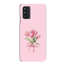 Чехол с розовым рисунком для Samsung Galaxy F52 5G (E526) (Букет цветов)