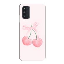 Чехол с розовым рисунком для Samsung Galaxy F52 5G (E526) (Розовые вишни)