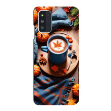 Чехол с уникальным дизайном «Осень с кофе» для Samsung Galaxy F52 5G (E526) – Кофе и тыквы
