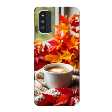 Чехол с уникальным дизайном «Осень с кофе» для Samsung Galaxy F52 5G (E526)