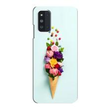 Чехлы с тематикой "ЦВЕТЫ" на Samsung Galaxy F52 5G (E526) (Цветок-мороженное)
