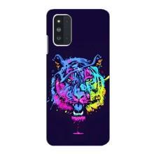 Силиконовый бампер с картинкой животных для Samsung Galaxy F52 5G (E526) (Тигр-Арт)
