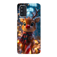 Яркий чехол для Samsung Galaxy F52 5G (E526) с Зимними Оленятами – Олень в шарфе