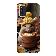 Печатный чехол «Зверята с кофе» для Samsung Galaxy F52 5G (E526) – Медведь с кофе