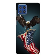 Чехол Флаг USA для Samsung Galaxy F62 – Орел и флаг