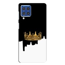 Чехол (Корона на чёрном фоне) для Самсунг Ф62 – Золотая корона