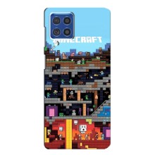 Чехол Майнкрафт на Samsung Galaxy F62 (AlphaPrint) Minecraft (фон Minecraft)