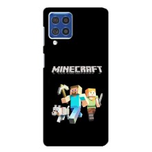 Чехол Майнкрафт на Samsung Galaxy F62 (AlphaPrint) Minecraft (герои Minecraft)