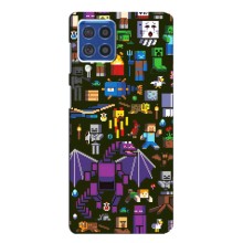 Чехол Майнкрафт на Samsung Galaxy F62 (AlphaPrint) Minecraft (Коллаж Майнкрафт)