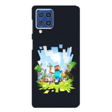 Чехол Майнкрафт на Samsung Galaxy F62 (AlphaPrint) Minecraft (персонажи Minecraft)